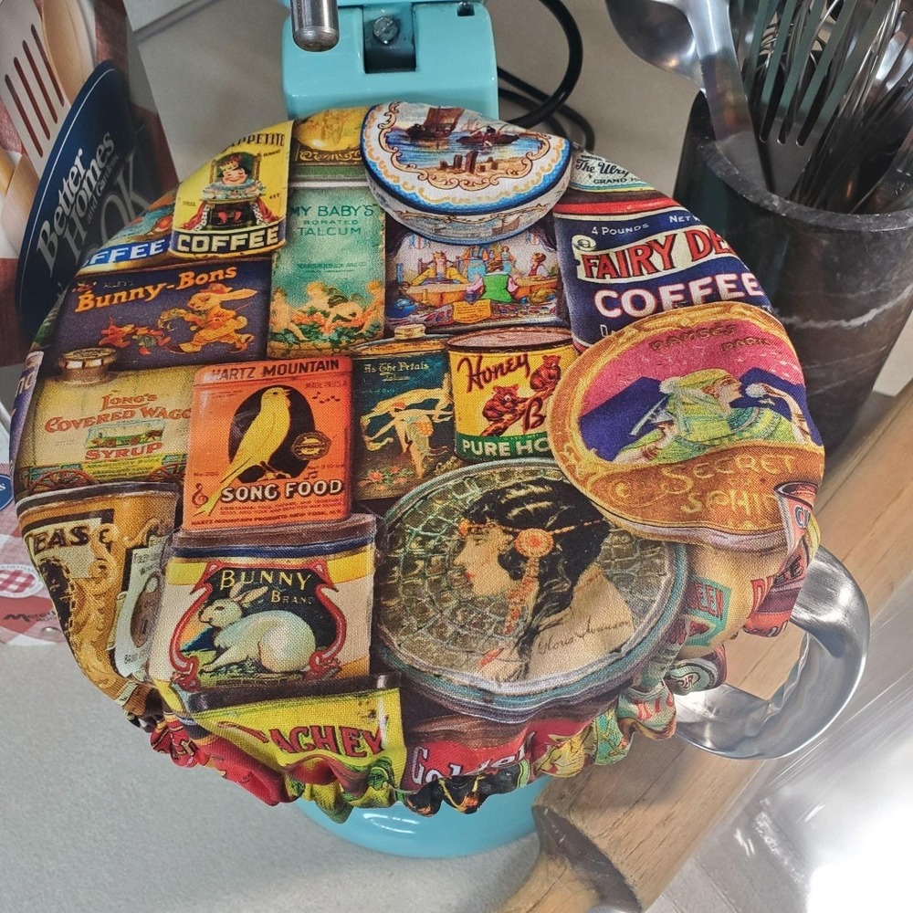 Coffee Theme / Red Dot Reversible KitchenAid Mixer Mixing Bowl Cover Baking